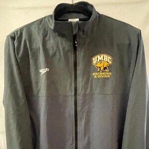 Speedo UMBC Swimming & Diving Jacket – Gray Full Zip Athletic Jacket, Size M